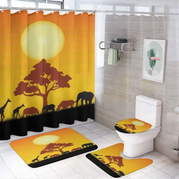 Wildlife Animals Rhinos on a shower curtain