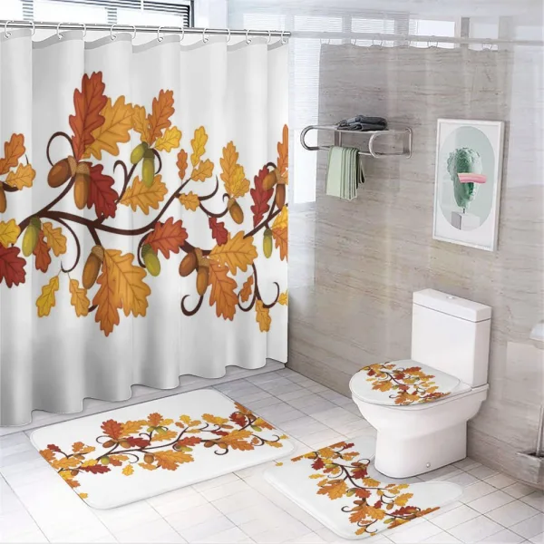Autumn Oak Leaves and Acorns on a shower curtain