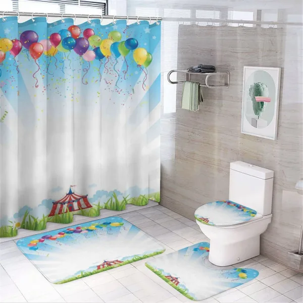 Balloon Clear Sky Travel on a shower curtain