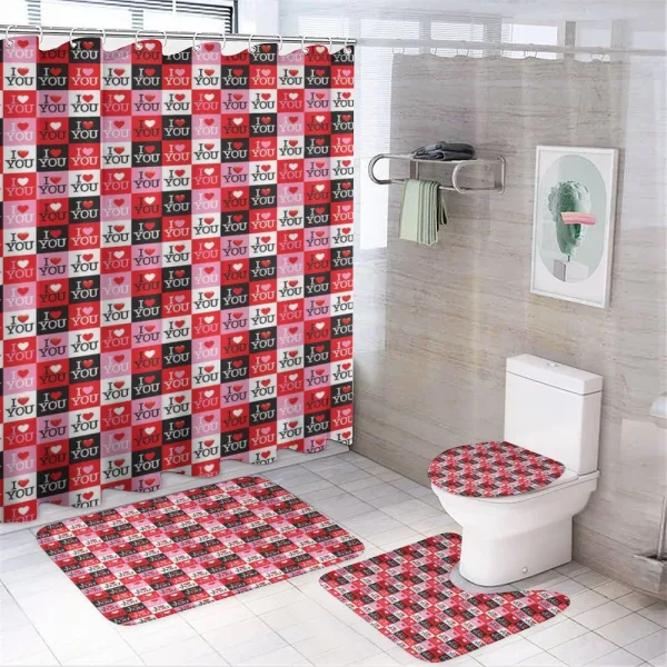 Color Frames Hearts on a shower curtain