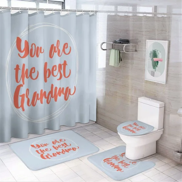 Doodle Circles Words on a shower curtain