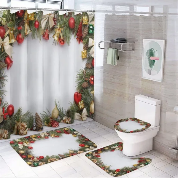 Garland Frame Noel Art on a shower curtain