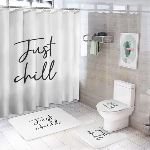 Hand Drawn Typography on a shower curtain