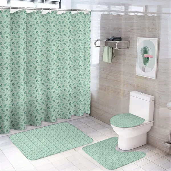 Lizards and Chameleons on a shower curtain
