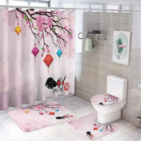 Lunar New Year on a shower curtain