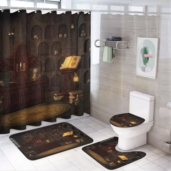 Magicians with Skulls on a shower curtain