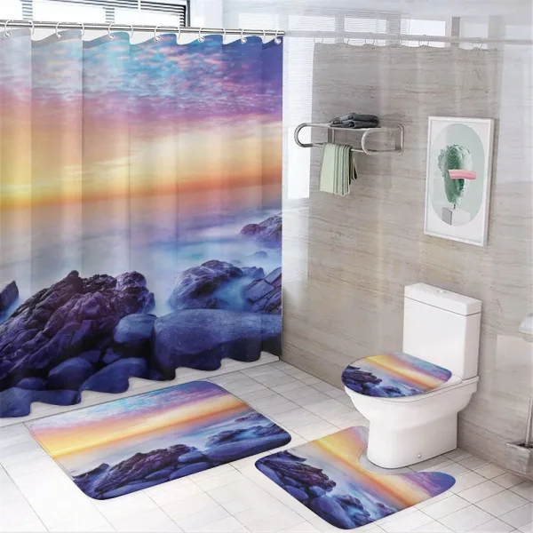 Morning Rainbow Colors on a shower curtain