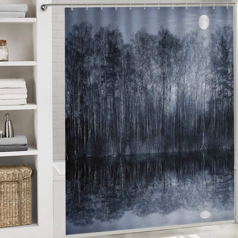Night Woodland by the Lake — Detail 4