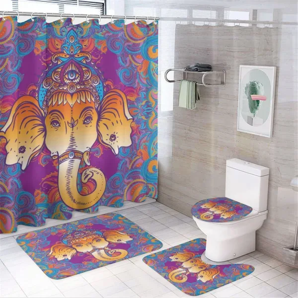 Ornamental Elephant on a shower curtain