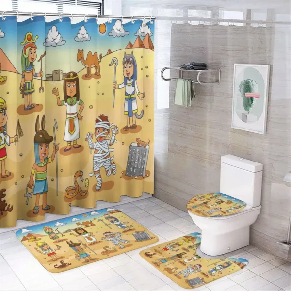 Pyramid Kids on a shower curtain
