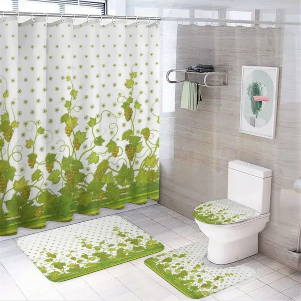 Retro Garden Flowers on a shower curtain