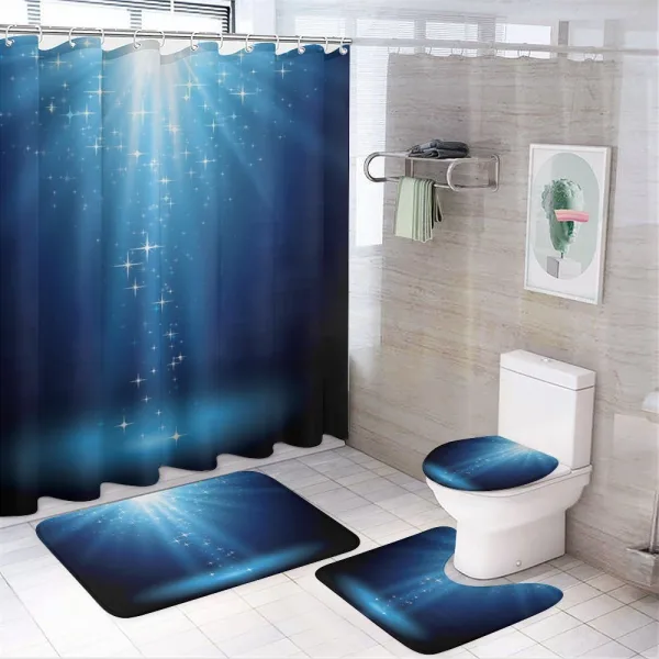Star Night Vibrant Blue Tones on a shower curtain