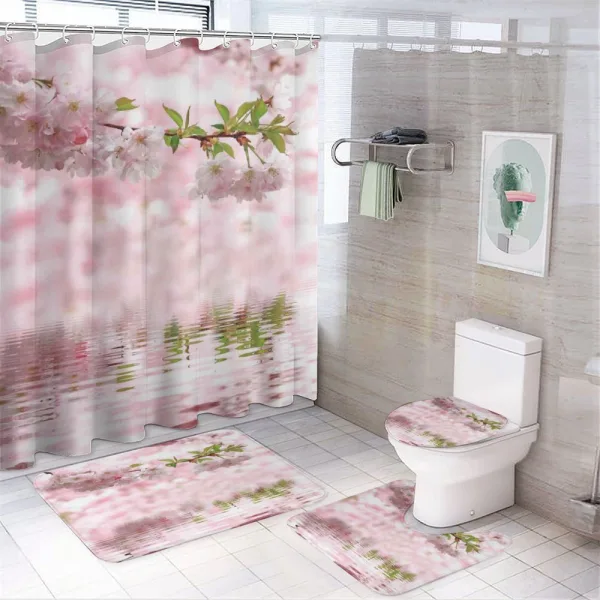 Tender Floral Branch Water on a shower curtain