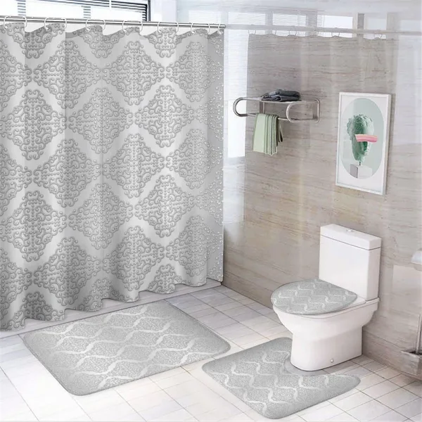 Vintage Damask Swirls on a shower curtain