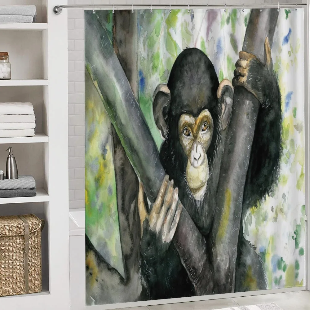 Watercolor Baby Chimpanzee — Detail 4