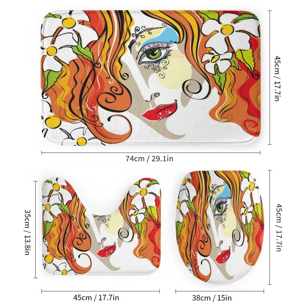 Woman Red Hair Floral — Detail 1