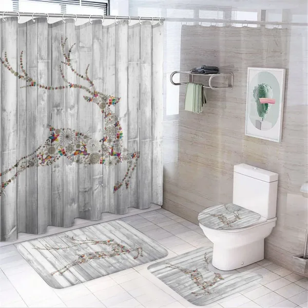 Xmas Animal Rustic on a shower curtain
