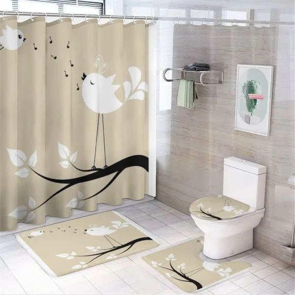2 Birds on a Branch on a shower curtain