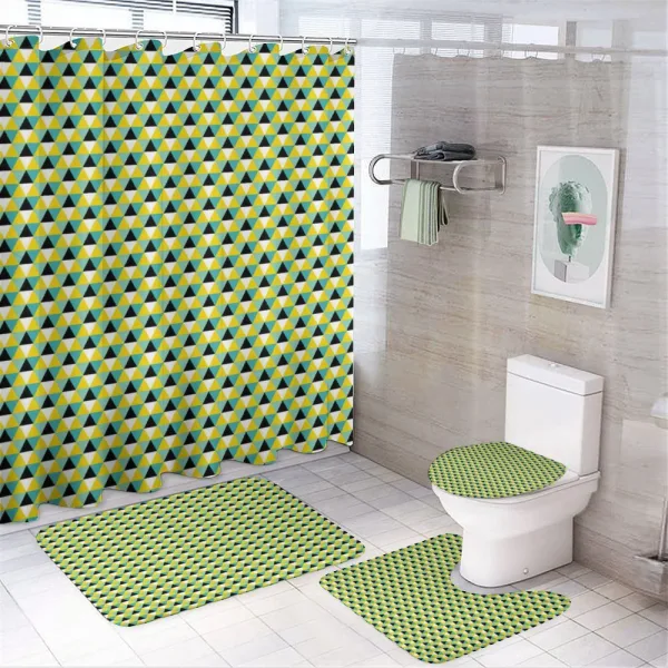 Abstract Colored Triangle on a shower curtain