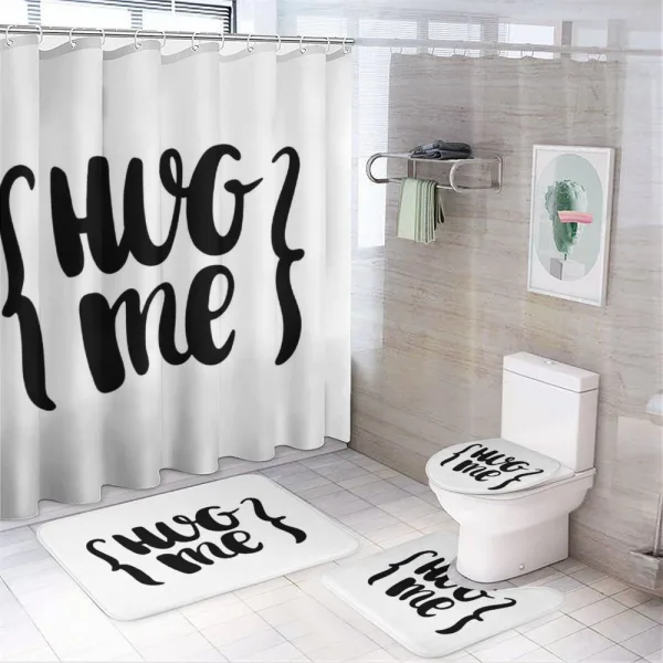 Brush Calligraphy of Hug Me on a shower curtain