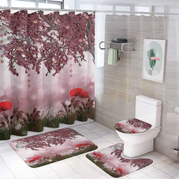 Dream Garden with Poppies on a shower curtain