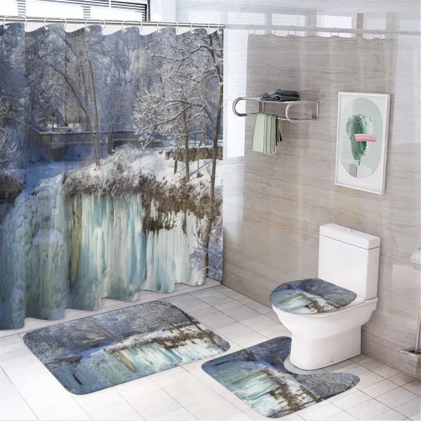 Frozen Minnehaha Fall on a shower curtain