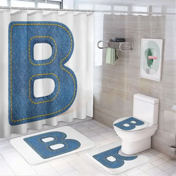 Jeans Retro Fashion on a shower curtain