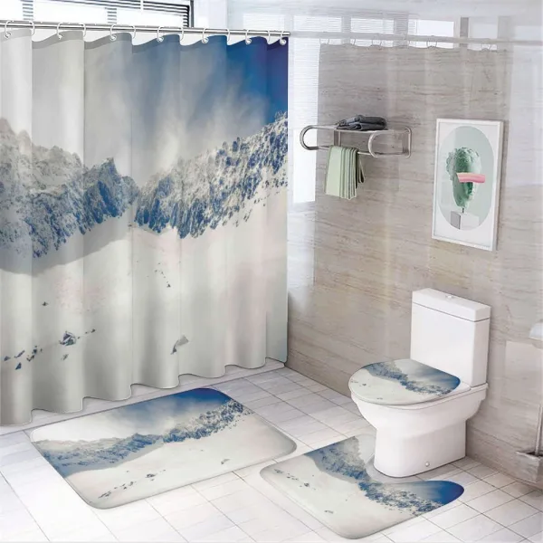 Nature Mountain Snowy on a shower curtain