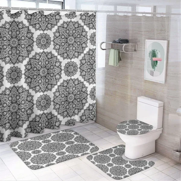 Oriental Mandala Design on a shower curtain
