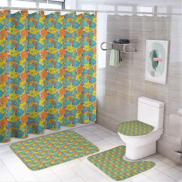 Ornamental Floral Pattern on a shower curtain