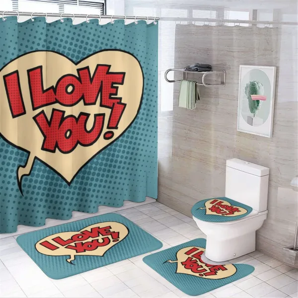 Pop Art Style Comic on a shower curtain