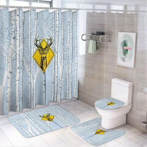 Attention Deer on a shower curtain