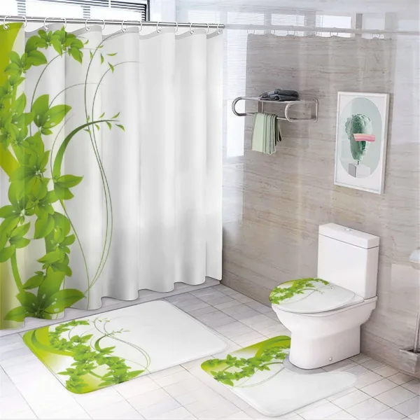 Blooming Fantasy Flora on a shower curtain
