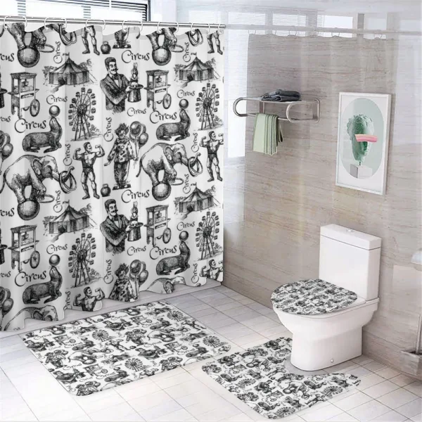 Circus Magician Theme on a shower curtain