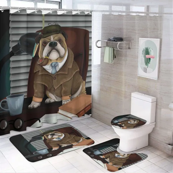 Detective Dog on a shower curtain