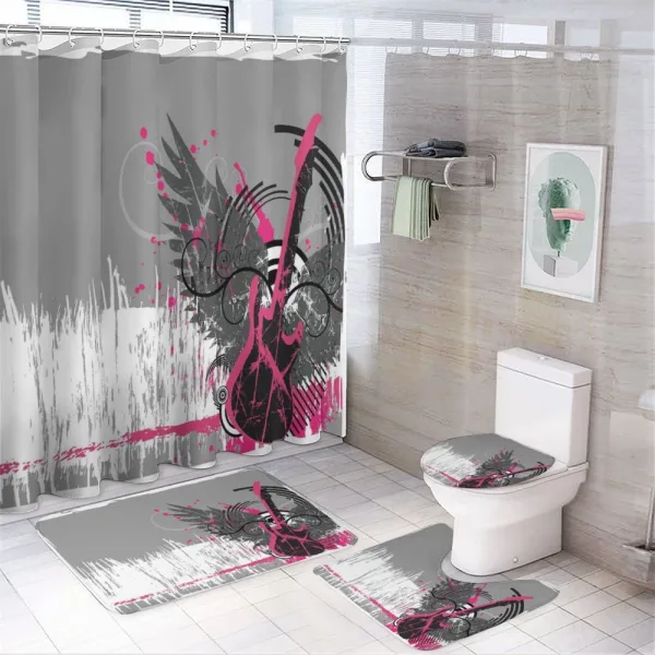 Emo Rock Trippy Grunge on a shower curtain