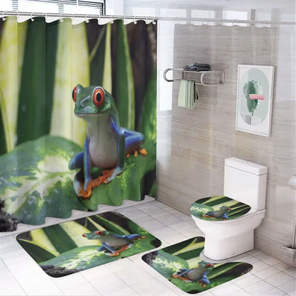 Exotic Vivid Animal on Leaf on a shower curtain