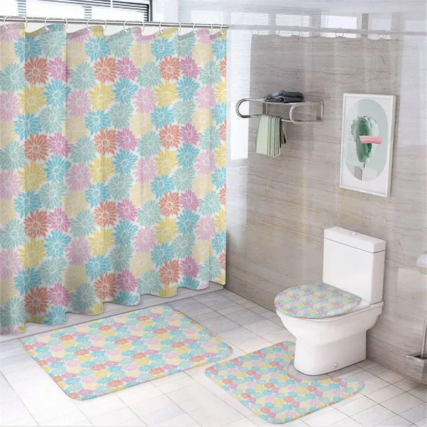 Field of Chrysanthemums on a shower curtain
