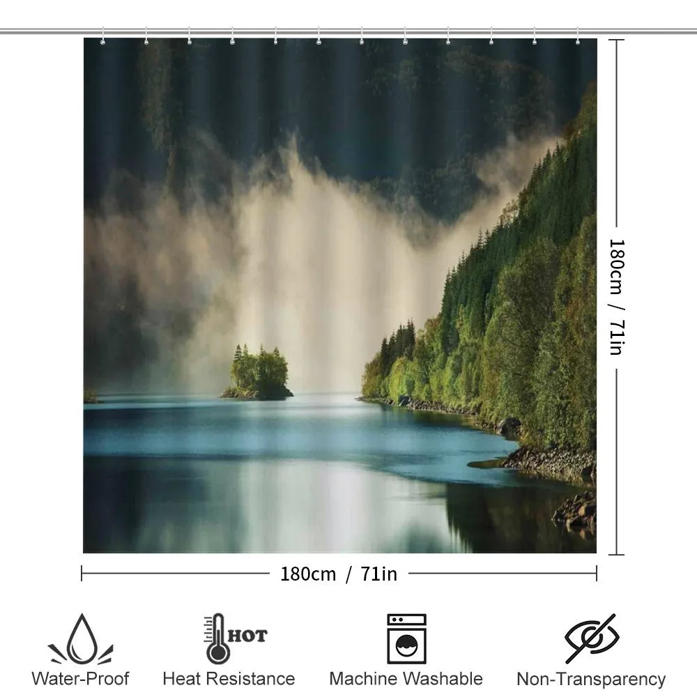 Foggy Mountain Reflection View — Detail 2