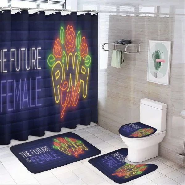 Future is Female on a shower curtain