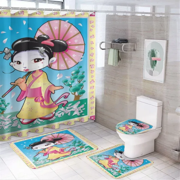 Geisha on a shower curtain