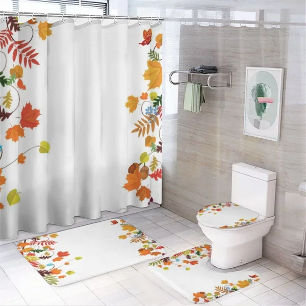 Maple Aspen Leaf Frame on a shower curtain
