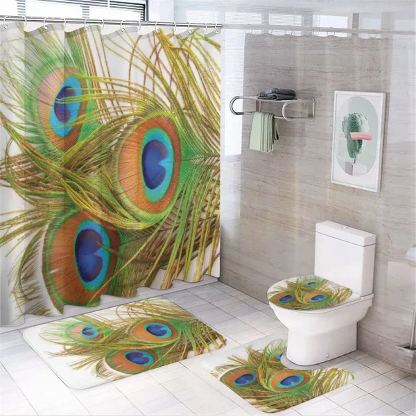 Modern Peacock Feathers on a shower curtain