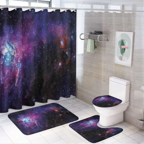 Mother Baby Nebula View on a shower curtain