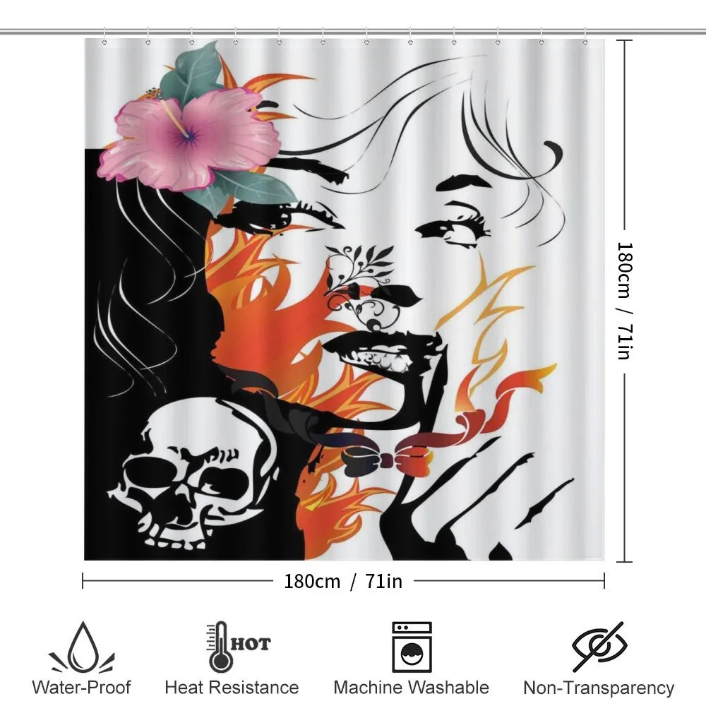 Pink Flower and Skull — Detail 2