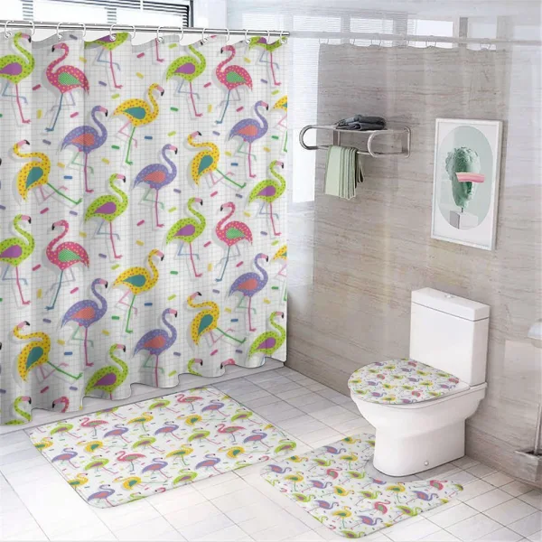Retro Colorful Pattern on a shower curtain
