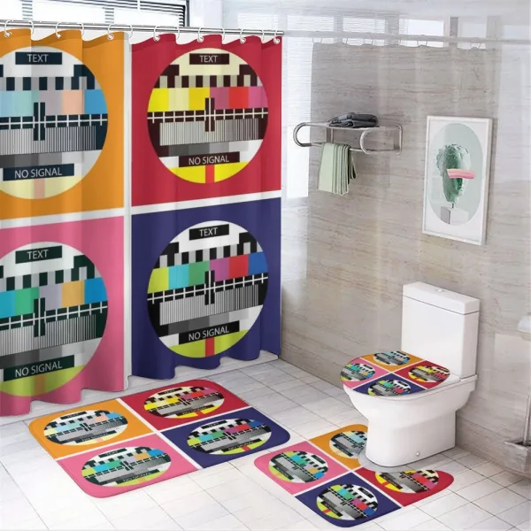 Television Channel Sign on a shower curtain
