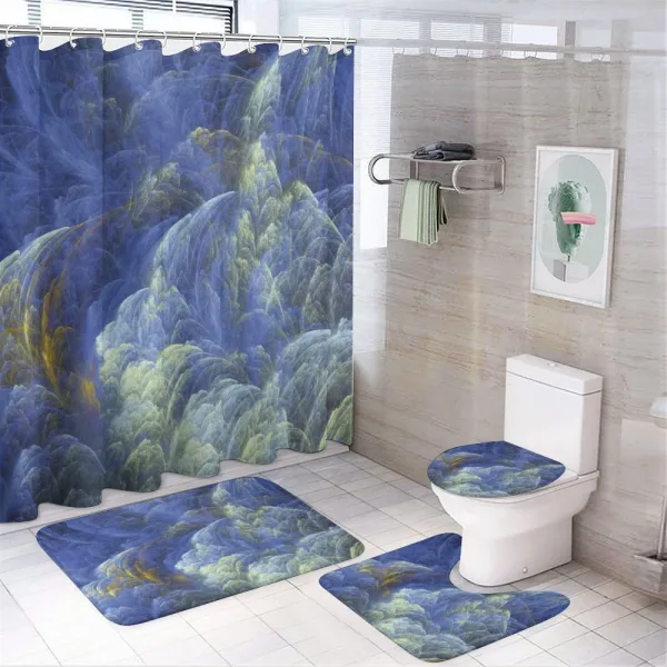 Trippy Blurry Shapes on a shower curtain
