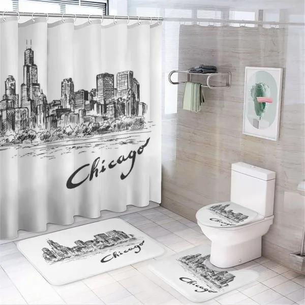 Vintage Sketch on a shower curtain