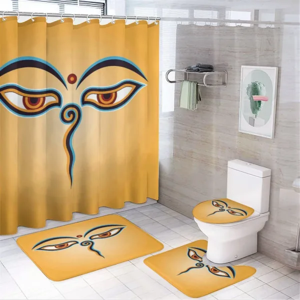 Ancient Figure with Eyes on a shower curtain